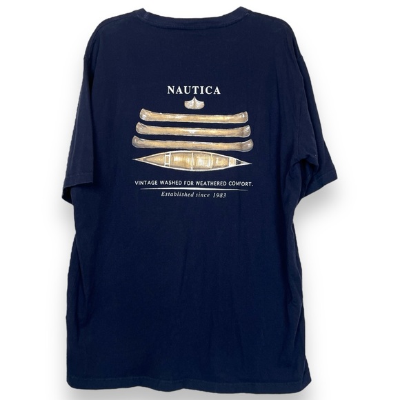 Nautica Other - Nautica Vintage Navy Blue Short Sleeve Crewneck Tee Shirt Men’s size Large
